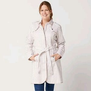 Isaac Mizrahi Gingham Trench Coat